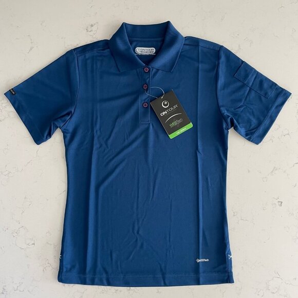OnTour Pico Web Tech 100 Series Athletic SS Poly Polo Golf Shirt Blue Sz XS NWT - Picture 15 of 15